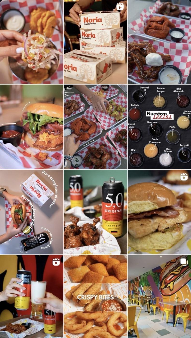 Feed de Instagram para una marca gastronómica